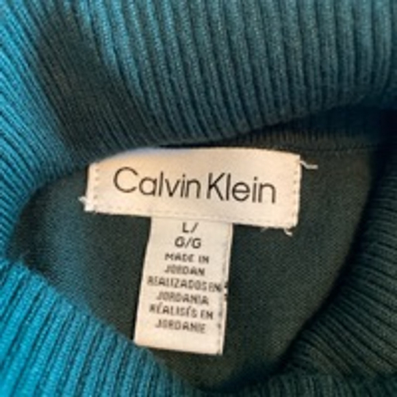 Womens Calvin Klein Green Turtleneck Sweater Size L - Picture 4 of 6